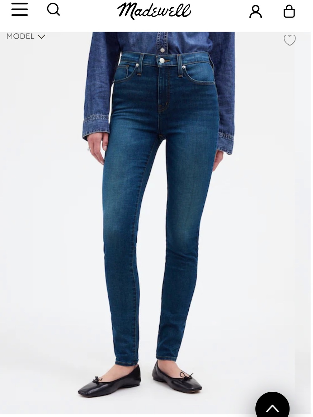 NWT Madewell High Rise Skinny Jeans 10 inch